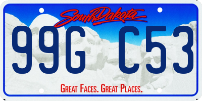 SD license plate 99GC53