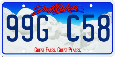 SD license plate 99GC58