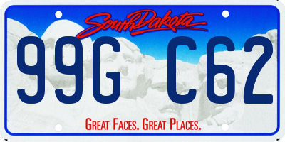 SD license plate 99GC62