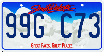 SD license plate 99GC73