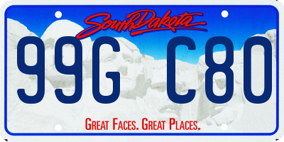 SD license plate 99GC80