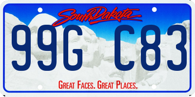 SD license plate 99GC83