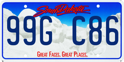 SD license plate 99GC86