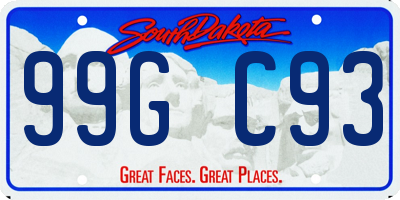 SD license plate 99GC93