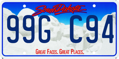 SD license plate 99GC94