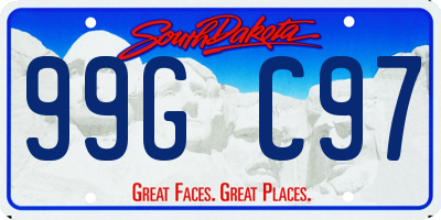 SD license plate 99GC97