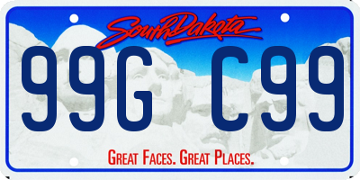 SD license plate 99GC99