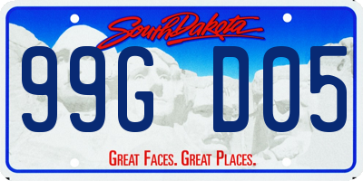 SD license plate 99GD05