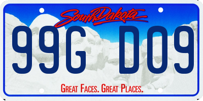 SD license plate 99GD09