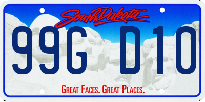 SD license plate 99GD10