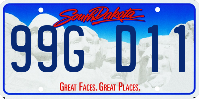 SD license plate 99GD11