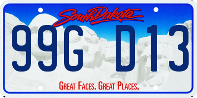 SD license plate 99GD13