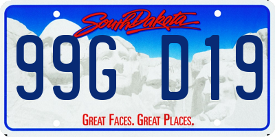 SD license plate 99GD19