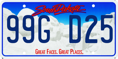 SD license plate 99GD25