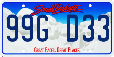 SD license plate 99GD33