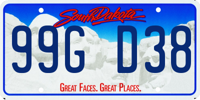 SD license plate 99GD38