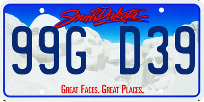 SD license plate 99GD39