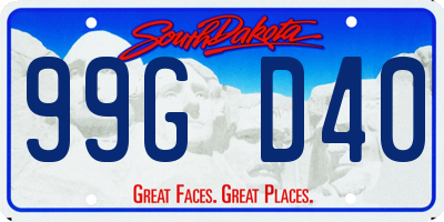 SD license plate 99GD40