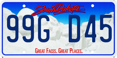 SD license plate 99GD45