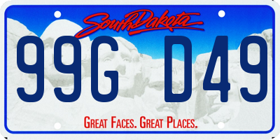 SD license plate 99GD49
