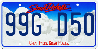 SD license plate 99GD50