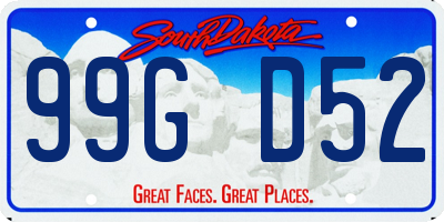 SD license plate 99GD52