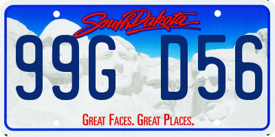 SD license plate 99GD56