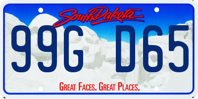 SD license plate 99GD65