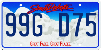 SD license plate 99GD75