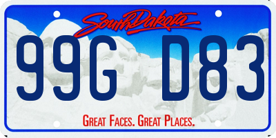 SD license plate 99GD83