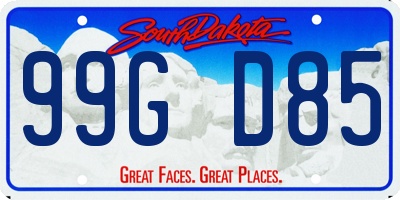 SD license plate 99GD85