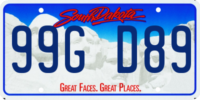 SD license plate 99GD89