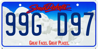 SD license plate 99GD97