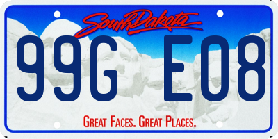 SD license plate 99GE08