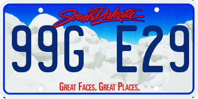 SD license plate 99GE29