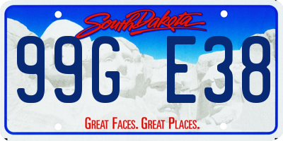 SD license plate 99GE38