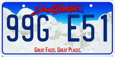 SD license plate 99GE51