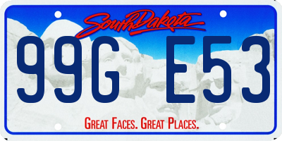 SD license plate 99GE53