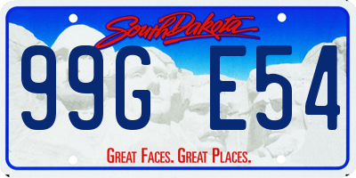 SD license plate 99GE54