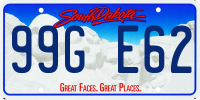 SD license plate 99GE62