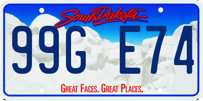 SD license plate 99GE74