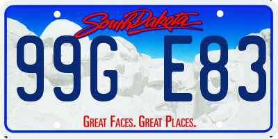 SD license plate 99GE83