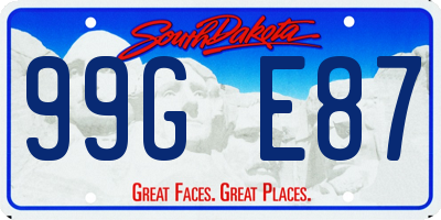 SD license plate 99GE87