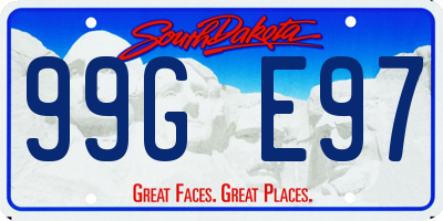 SD license plate 99GE97