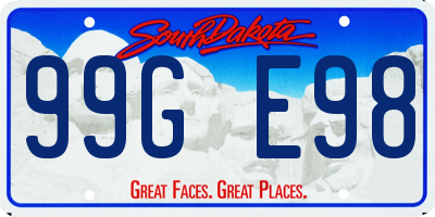SD license plate 99GE98