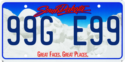 SD license plate 99GE99