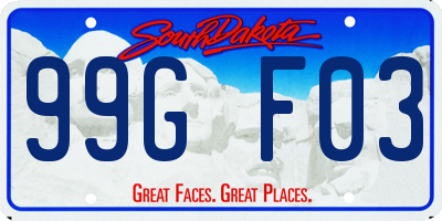 SD license plate 99GF03
