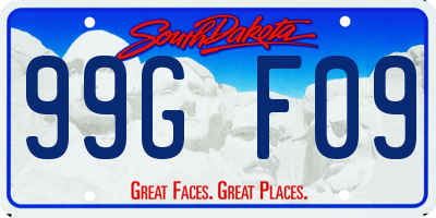 SD license plate 99GF09