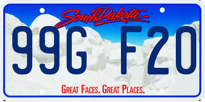 SD license plate 99GF20