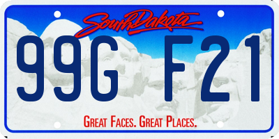 SD license plate 99GF21